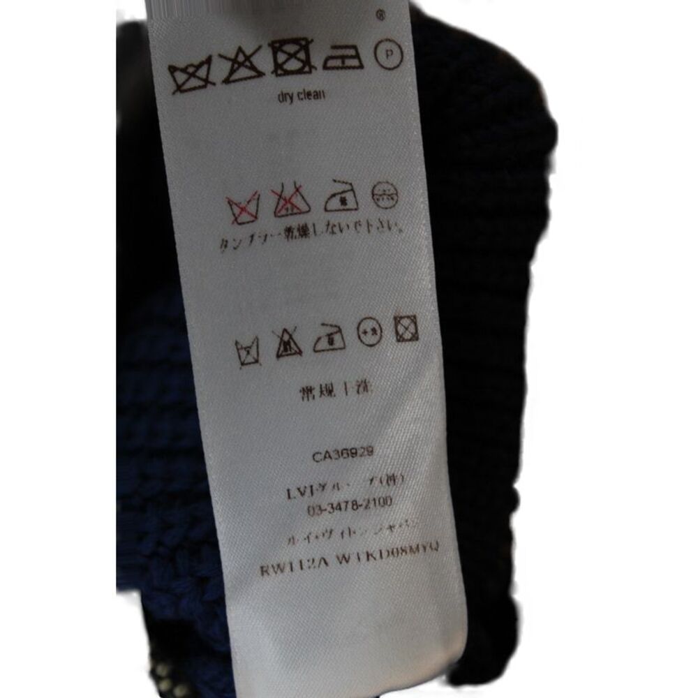 Louis Vuitton Women Blue Sweater Dress Wool Colorblock Mock Neck Size L - Picture 6 of 9